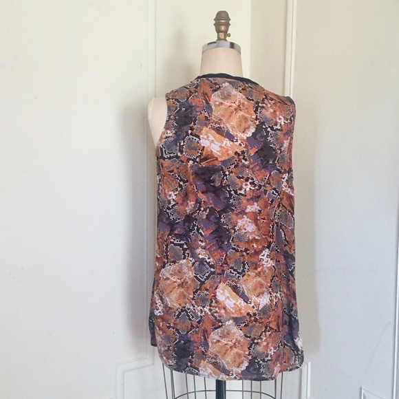 100% Silk Snakeskin Tunic by Lord & Taylor - brown + black Reptile - size MEDIUM - Picture 6 of 6